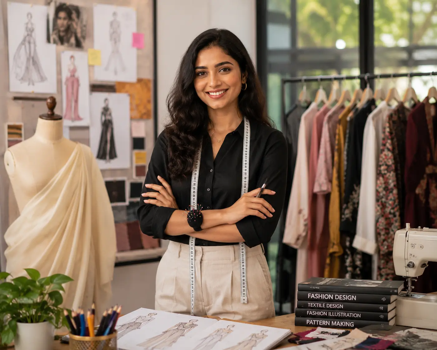 Students learning fashion designing at Kreative Sketch studio in Coimbatore