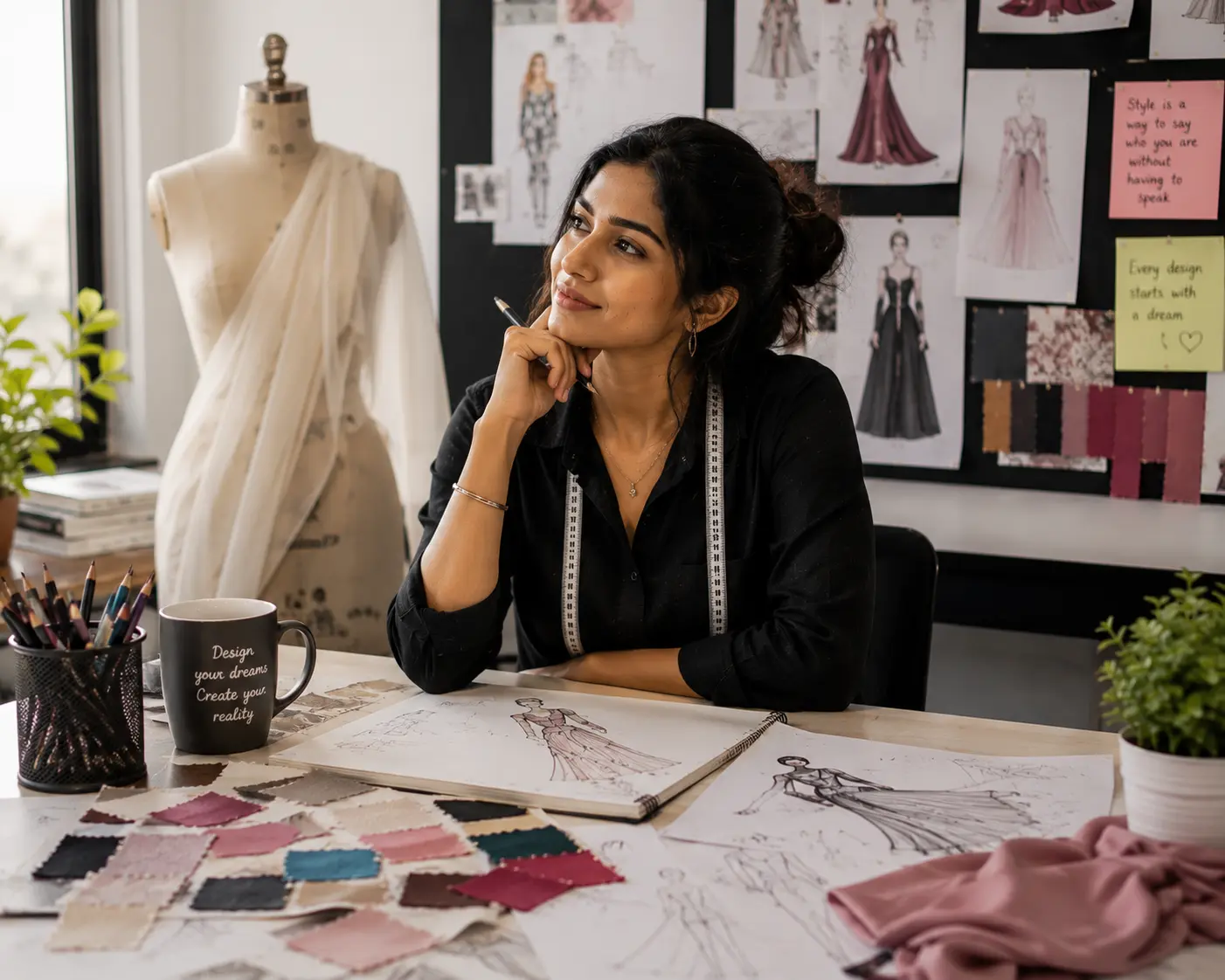 Fashion design students learning at Kreative Sketch