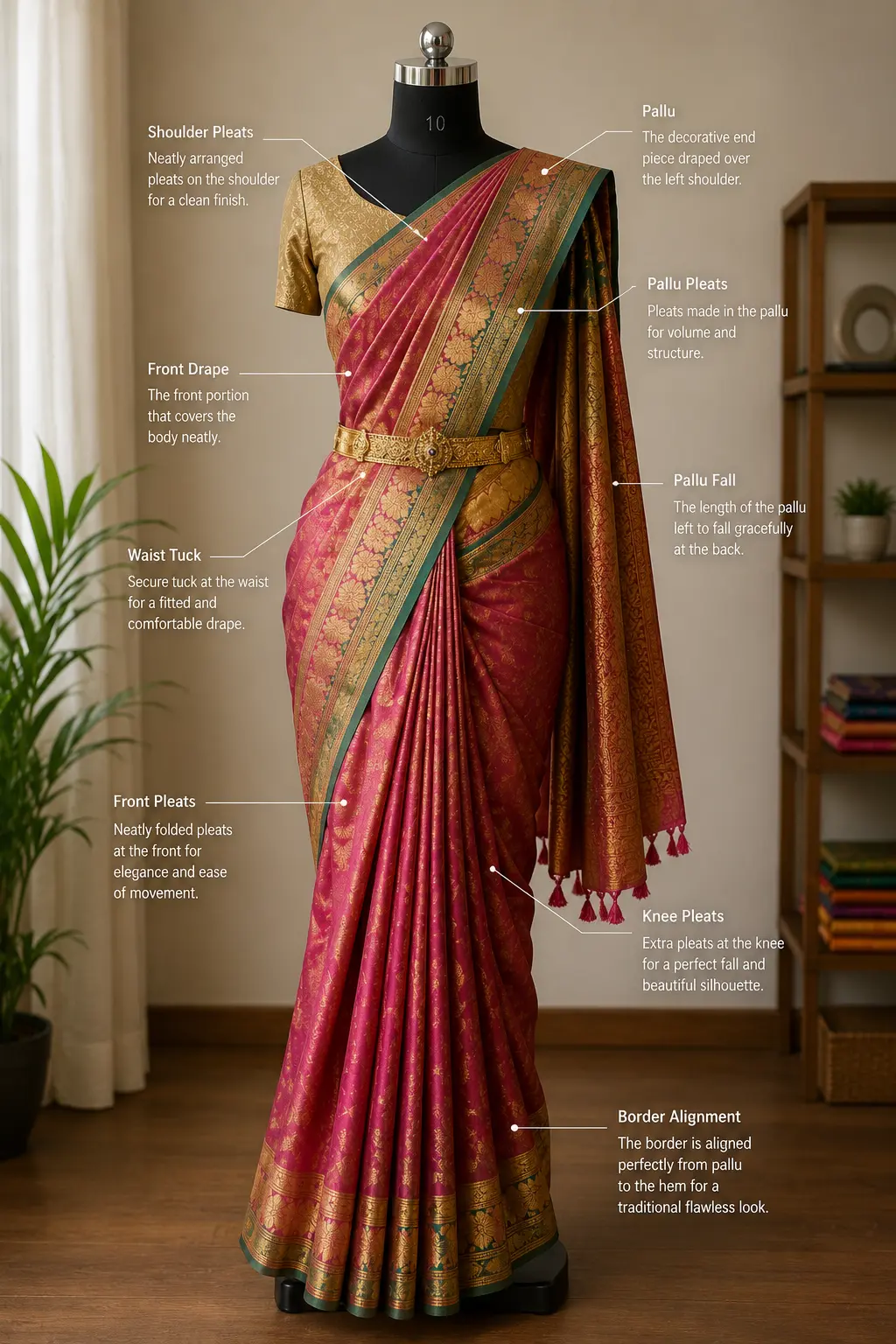 Student practising fabric draping at Kreative Sketch Fashion Studio & Institute, Coimbatore