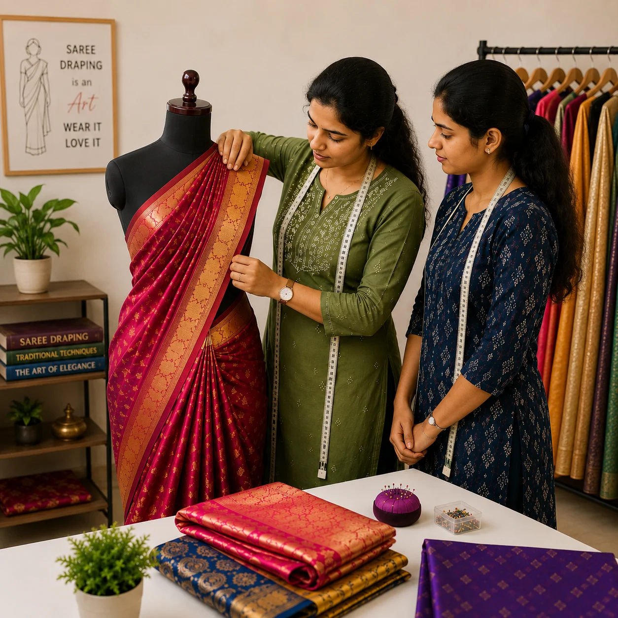 Student developing fashion styling skills at Kreative Sketch